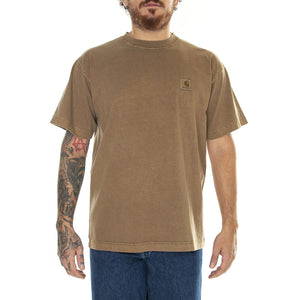 S/S Vista T-Shirt Buffalo /garment dyed - Maglietta Girocollo Uomo Marrone I030780.1CMGD  CARHARTT WIP 