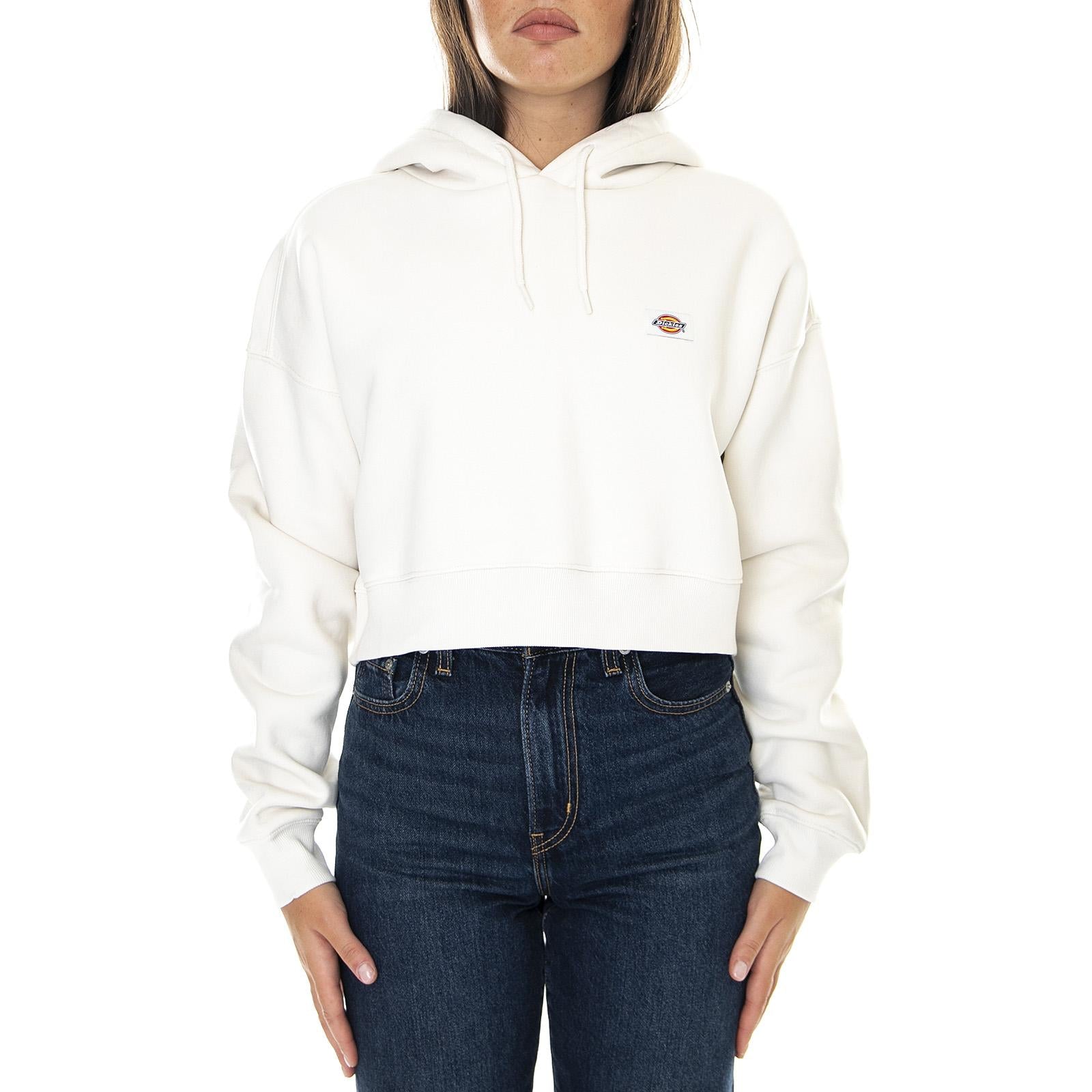 Oakport Cropped - Felpa con Cappuccio Donna Bianca DK0A4XJTECR1  DICKIES 