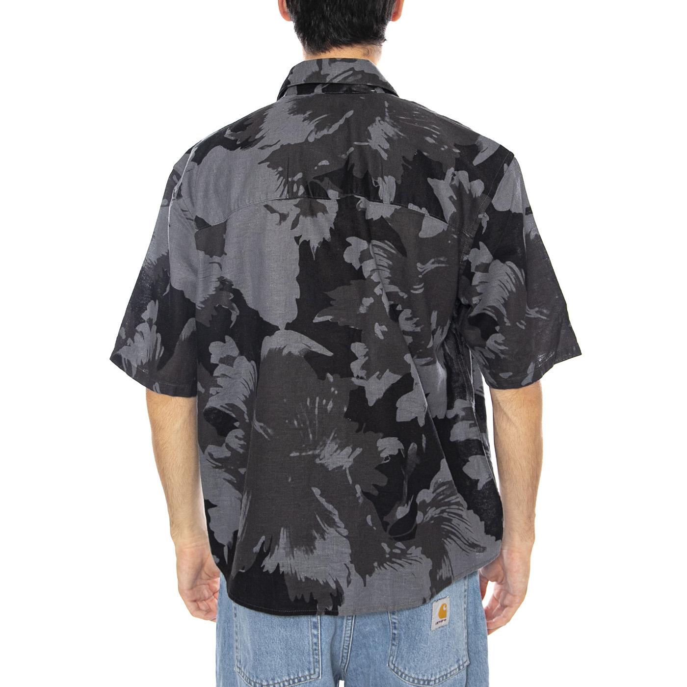 Onscaiden Life SS Relax AOP Linen Shirt Black - Camicia Maniche Corte Uomo Multicolore 22032123-CA . ONLY & SONS 