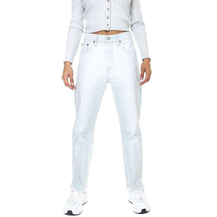501 Crop Z5128 S Light Indigo Worn In - Pantaloni Denim Jeans Donna Blu 36200-0249  LEVIS 