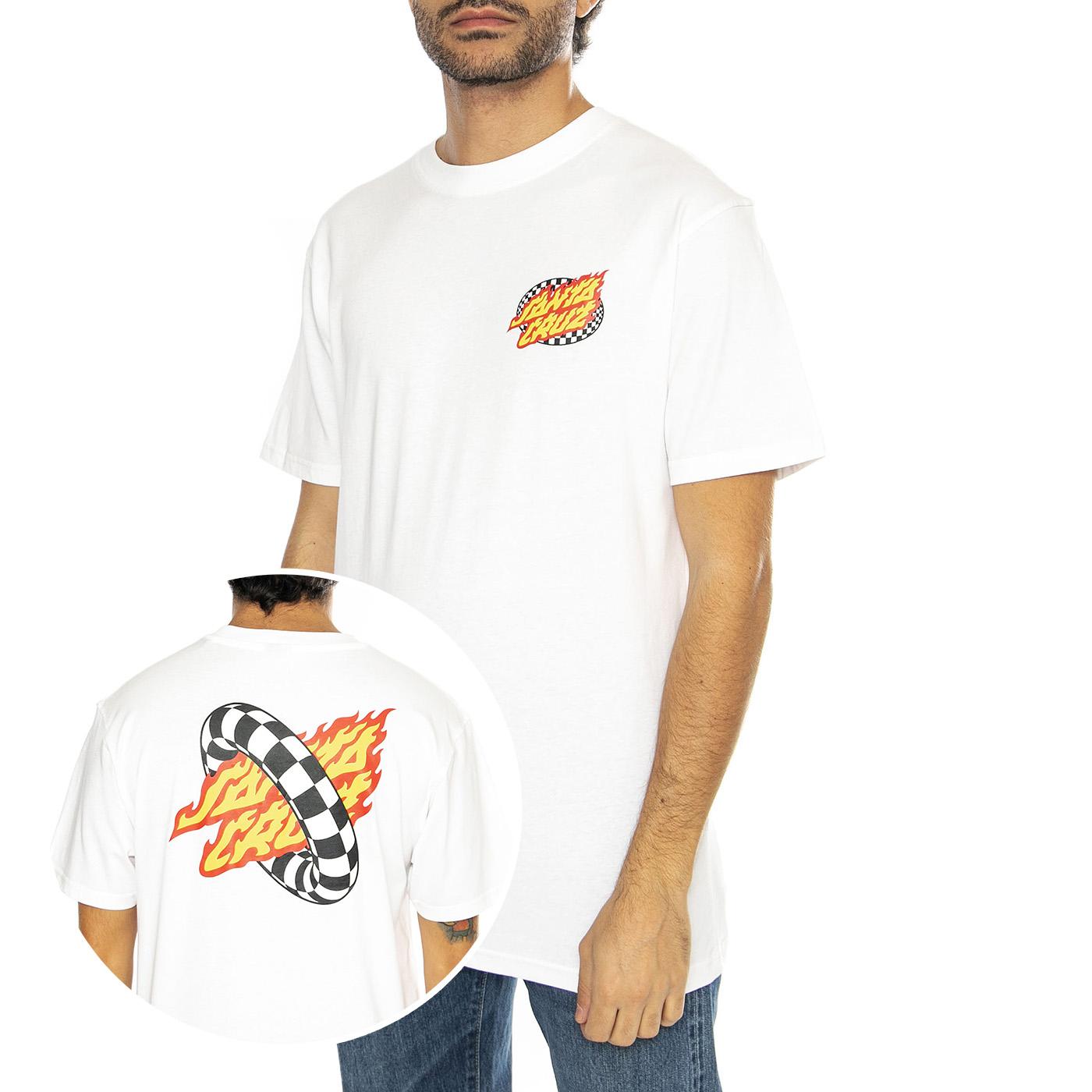 Goal Flame White - Maglietta Girocollo Uomo Bianca SCA-TEE-11380  SANTA CRUZ 