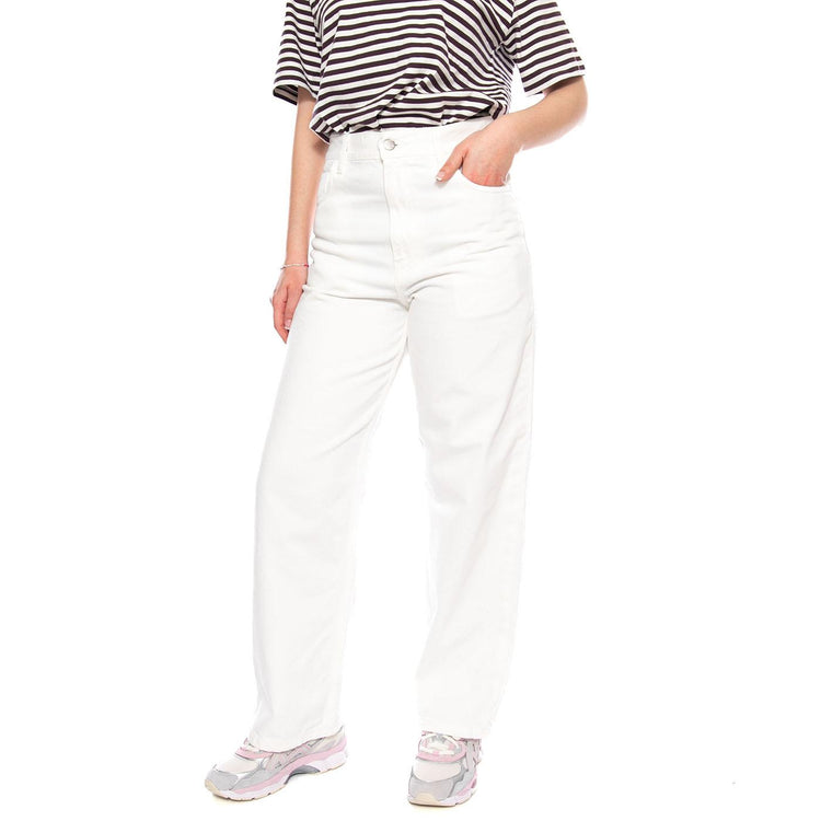 W' Brandon Pant White - Pantaloni Denim Jeans Donna Bianchi I035892 0202 CARHARTT WIP 