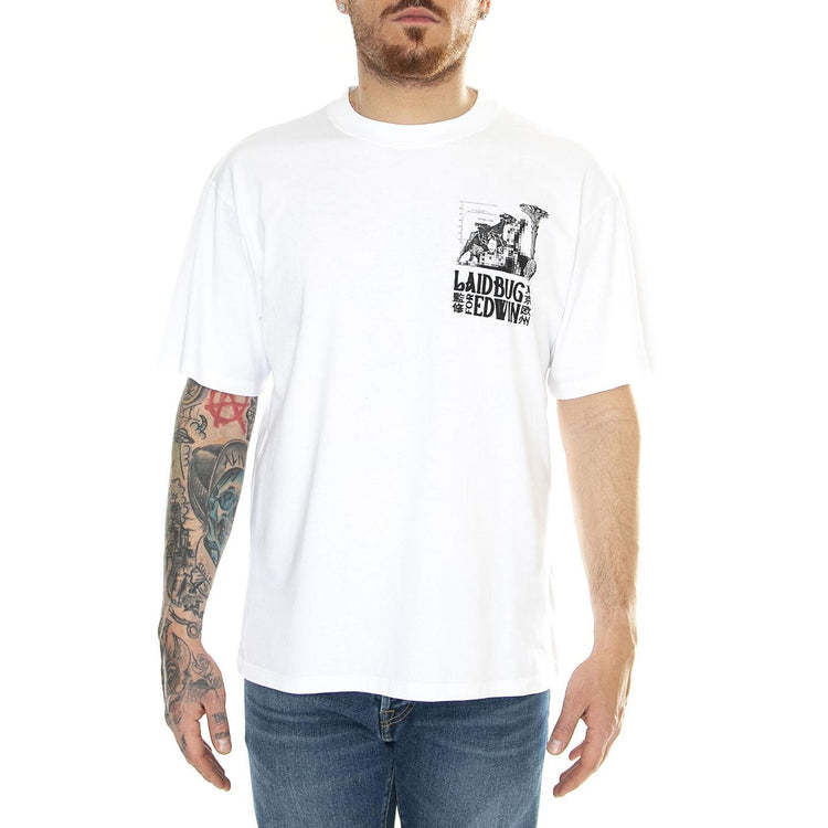 Yusuke Isao Ts White - Maglietta Girocollo Uomo Bianca I033487.02.67.  EDWIN 