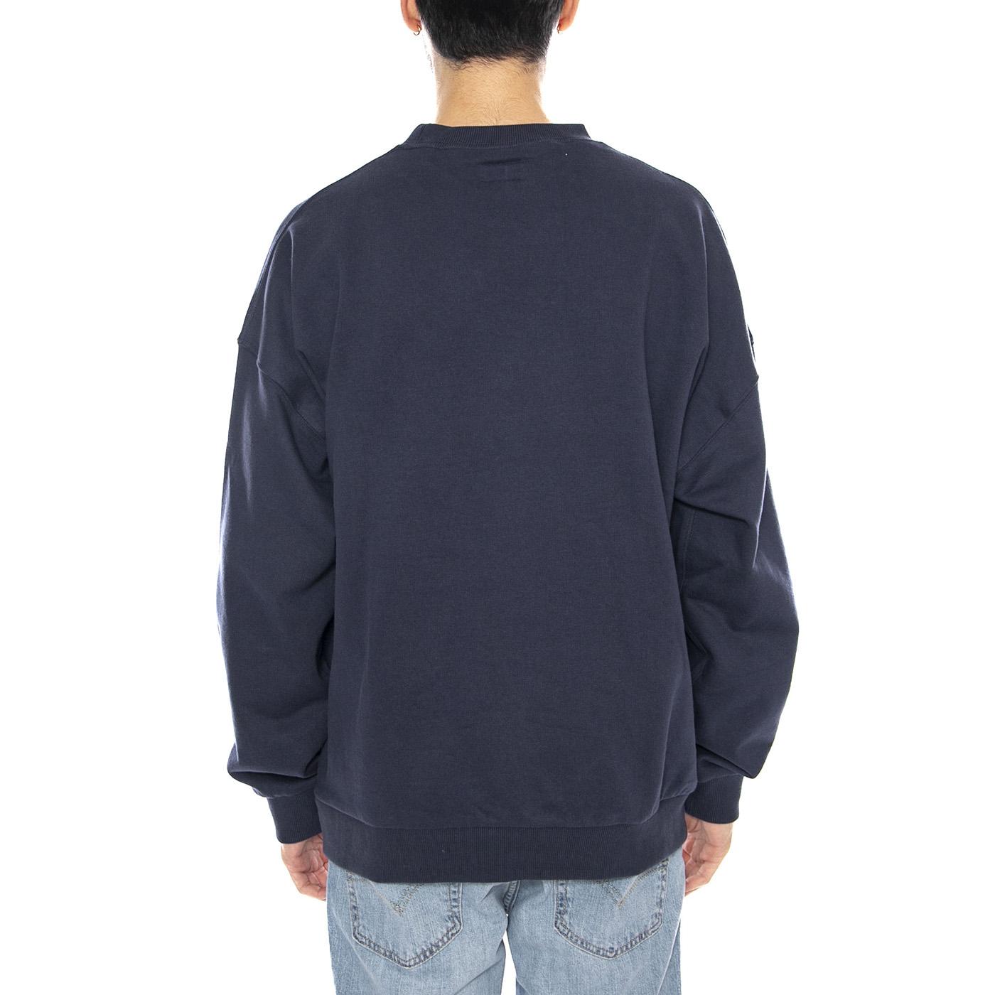 Embroidered Heavy Weight Crew -- Maglione Uomo Washed Navy Blu 22696 WANAV BRIXTON 