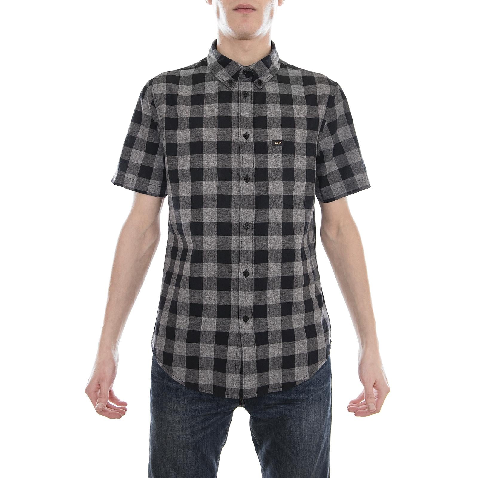 LEE BUTTON DOWN SS BLACK L886GB01  LEE 