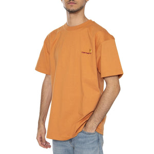 S/S American Script T-Shirt Redhaven - Maglietta Girocollo Uomo Arancione I029956.2ZYXX  CARHARTT WIP 