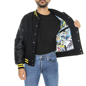 Go Batman Patched Letterman Jet Black A996 - Giacca Invernale Uomo Nera M2BL08WEV60-JBLK  GUESS ORIGINALS 