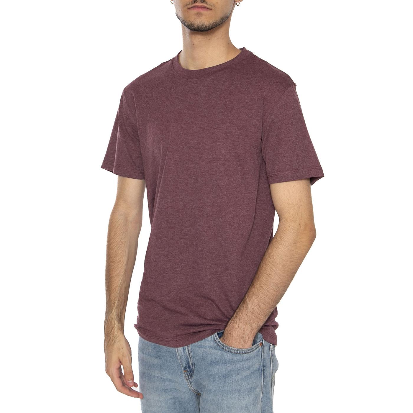 Max Life SS Stitch Tee Noos Port Royale Melange - Maglietta Girocollo Uomo Bordeaux 22025208-4811733  ONLY & SONS 