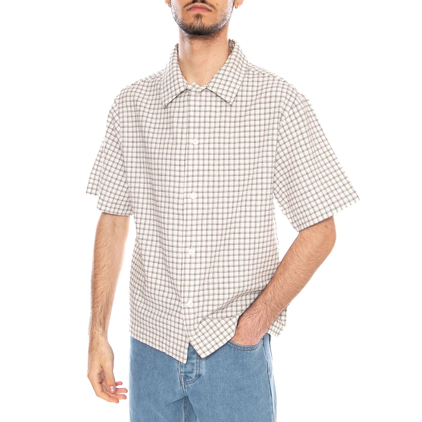 Zed Shirt SS White/Brown - Camicia Maniche Corte Uomo Multicolore I036606.3RV.67. 3RV.67 EDWIN 