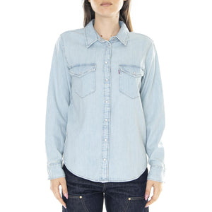 W' Essential Western Shirt Blue - Camicia Denim Jeans Donna Blu Chiaro 16786-0001  LEVIS 