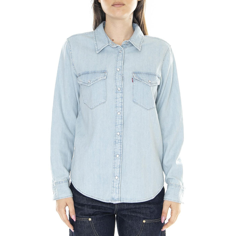W' Essential Western Shirt Blue - Camicia Denim Jeans Donna Blu Chiaro 16786-0001  LEVIS 