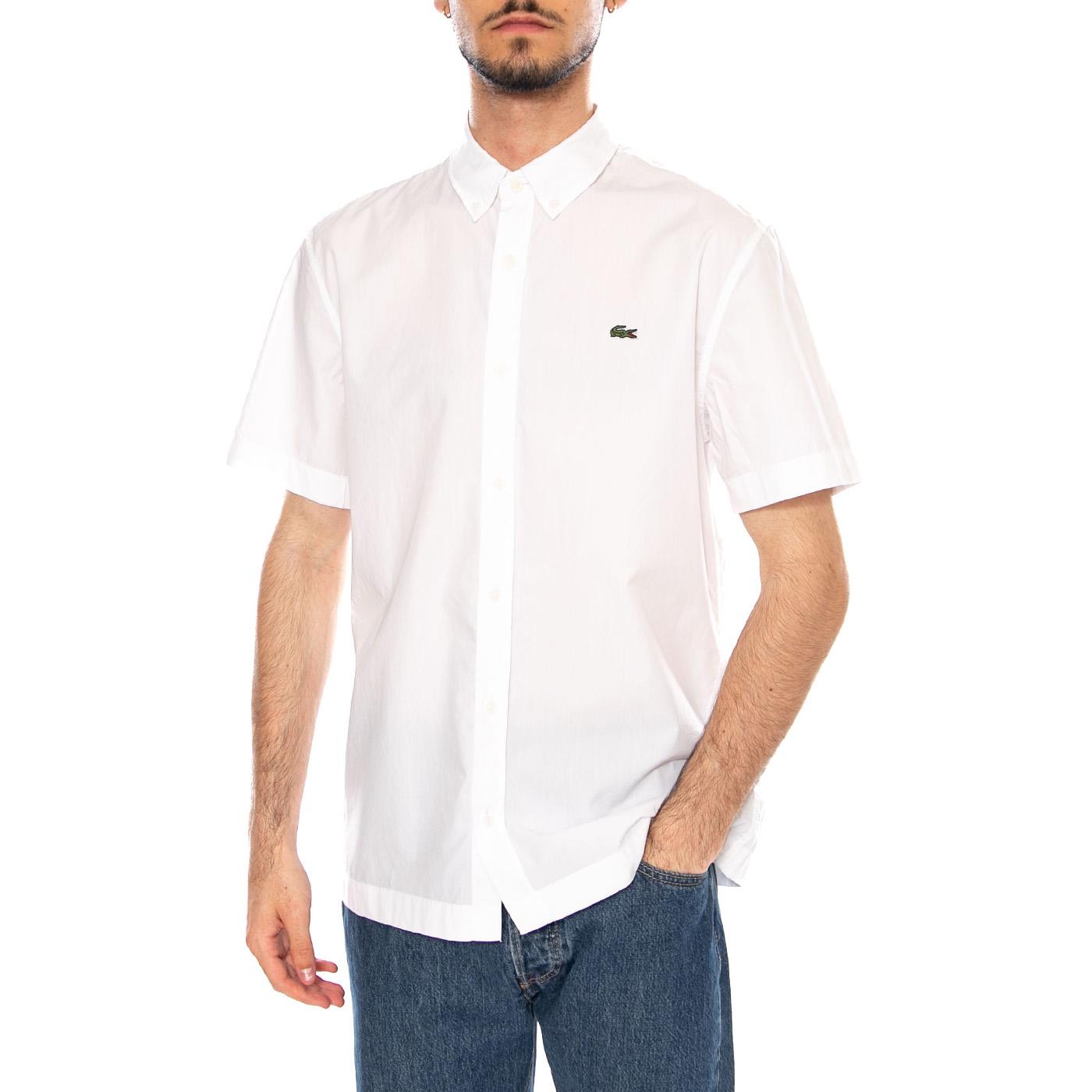 CAMICIA M/C WHITE - Camicia Maniche Corte Uomo Bianca CH2312 001 LACOSTE 