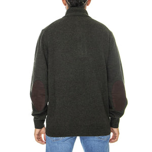 Patch Half Zip Seaweed - Maglione Collo Alto Uomo Verde FW22-MKN0585-GN73  BARBOUR 