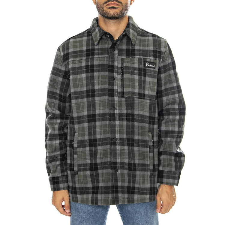 Checked Polar Fleece Jacket Forest Night - Giacca Uomo Multicolore PFD0243-407  PENFIELD 