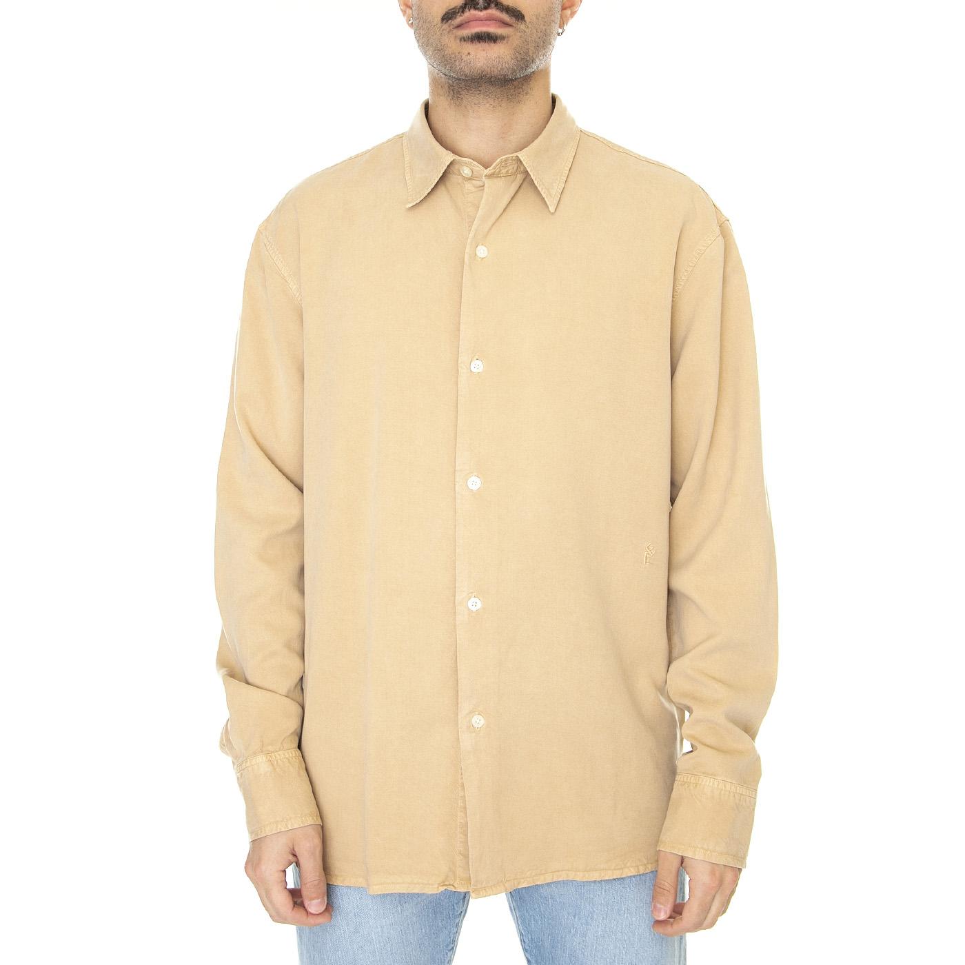 Ossian Khaki - Camicia Uomo Marrone 330837-134  ELVINE 