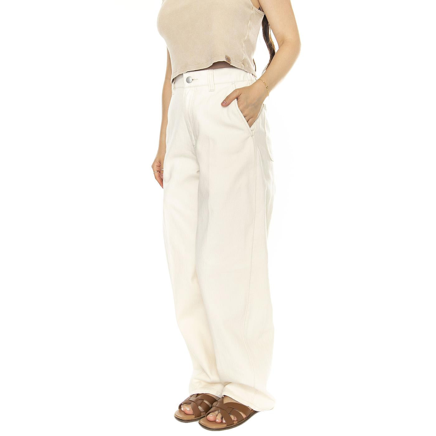 Obey Lily Carpenter Denim Unbleached - Pantaloni Denim Jeans Donna Beige 242010052-UBL  OBEY 