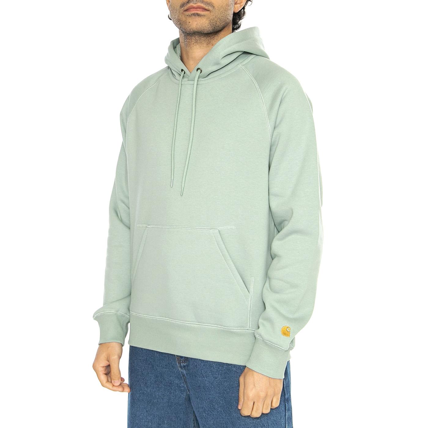 Hooded Chase Sweat Frosted Green / Gold - Felpa con Cappuccio Uomo Verde I033661.2O2XX  CARHARTT WIP 