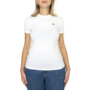 T-Shirt TF7218-001 White - Maglietta Girocollo Donna Bianca TF7218-001  LACOSTE 