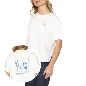 Sobremesa Lucia Tee White - Maglietta Girocollo Donna Bianca WTS00416-WHITE  THINKING 