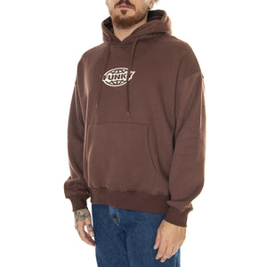 Oval Logo Hoodie Brown - Felpa con Cappuccio Uomo Marrone Oval Logo Hoodie Brown  FUNKY 