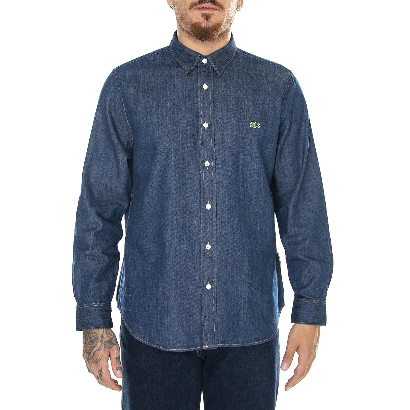 M' Camicia M/L CH0197-QJH Blue Shirt - Camicia Denim Jeans Uomo Blu CH0197-QJH  LACOSTE 