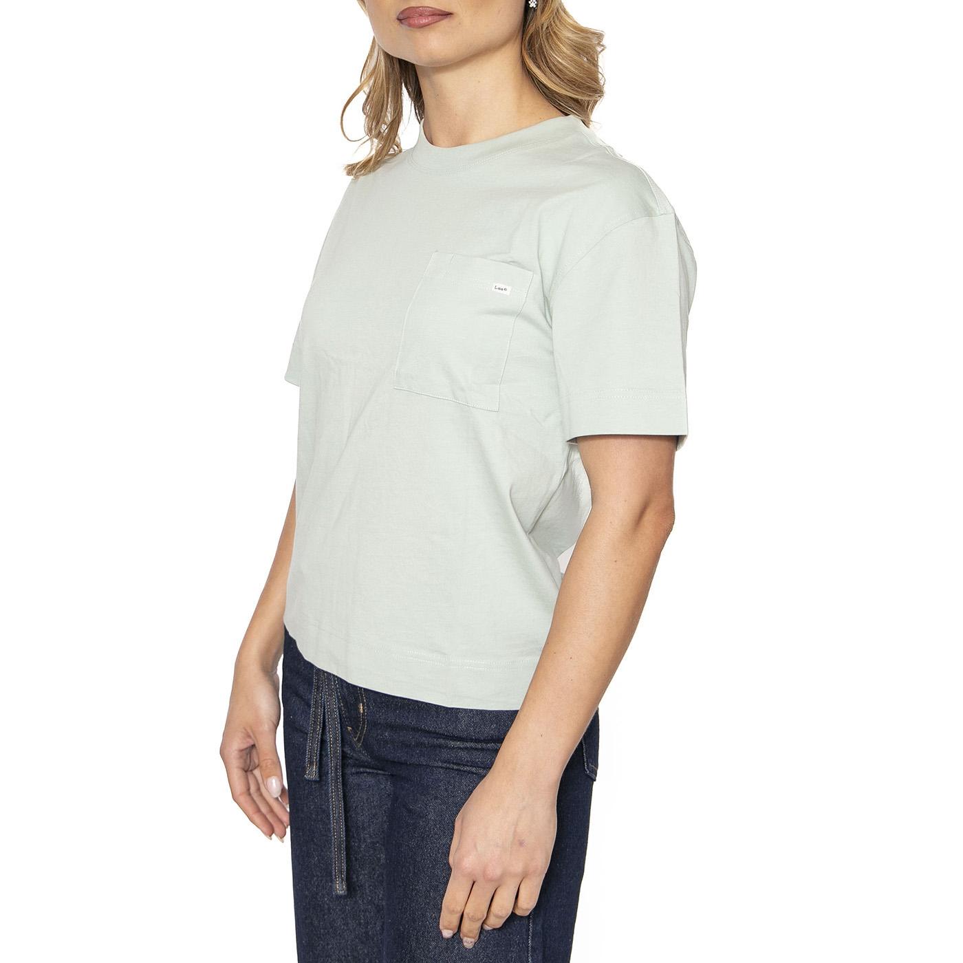 Pocket Tee Soft Sage - Maglietta Girocollo Donna Verde 112363620  LEE 
