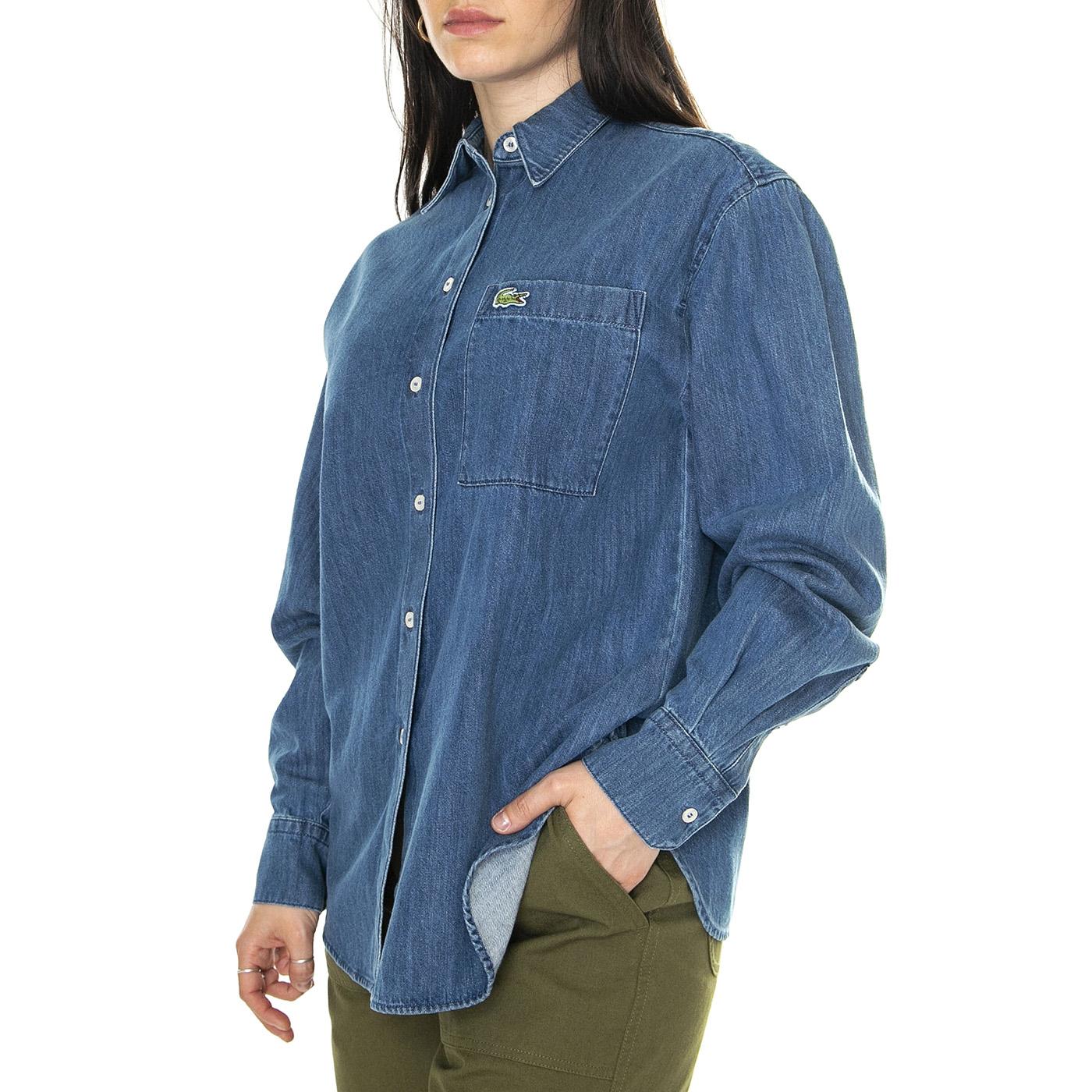 Camicia M/L 36L Denim Shirt - Camicia Denim Jeans Donna Blu CF0036-36L  LACOSTE 