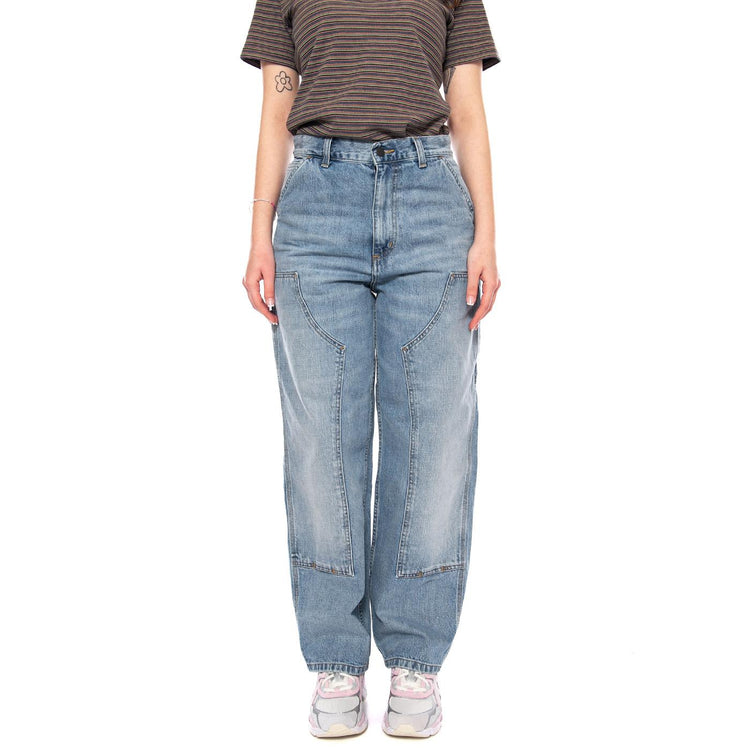 W' Brandon Double Knee Pant Blu - Pantaloni Denim Jeans Donna Blu I034462 01UR CARHARTT WIP 