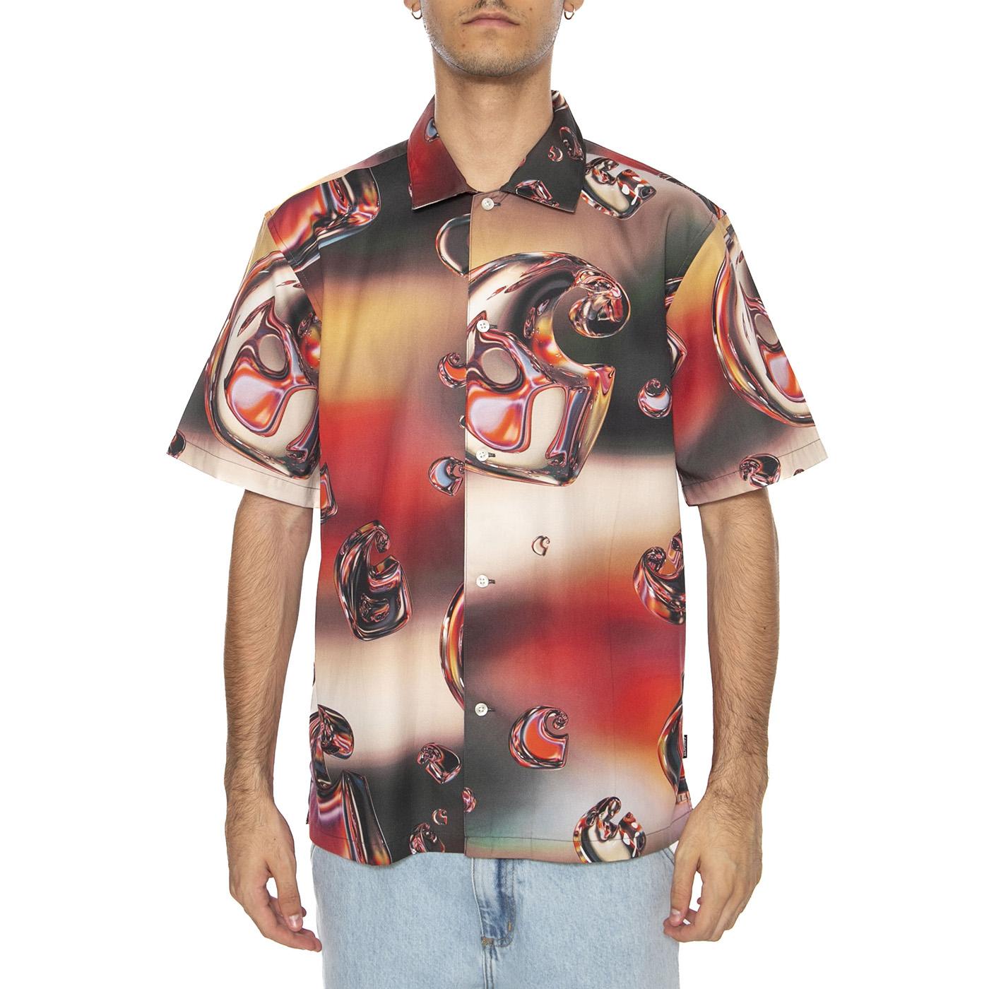 S/S Solar Chrome Shirt Solar Chrome - Camicia Maniche Corte Uomo Multicolore I035155.32LXX  CARHARTT WIP 