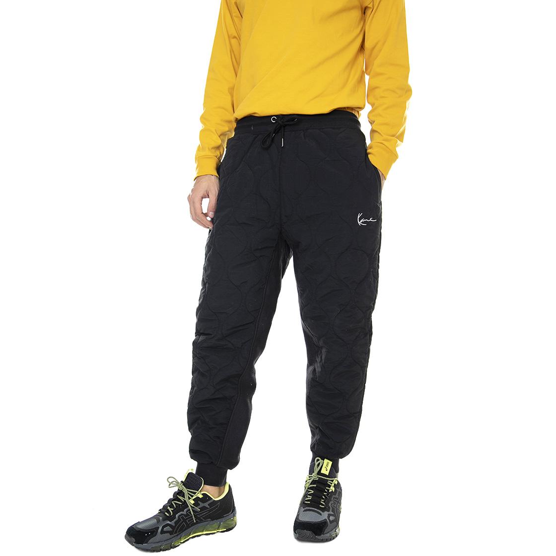 Mens Small Signature Quilted Black Jogging Pants KRCKU213-019-1  KARL KANI 