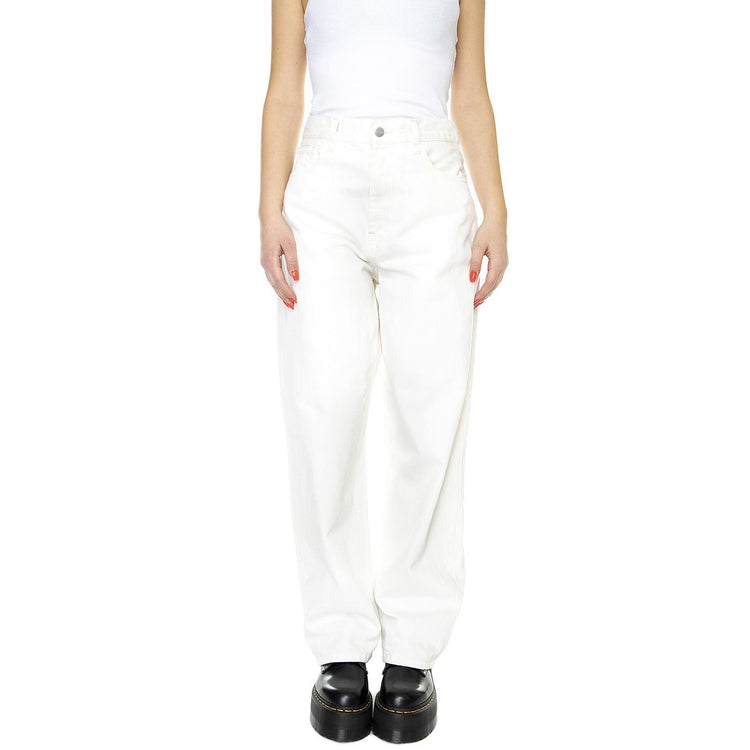 W' Brandon Pant White Rinsed - Pantaloni Denim Jeans Donna Bianchi I031918-0202  CARHARTT WIP 