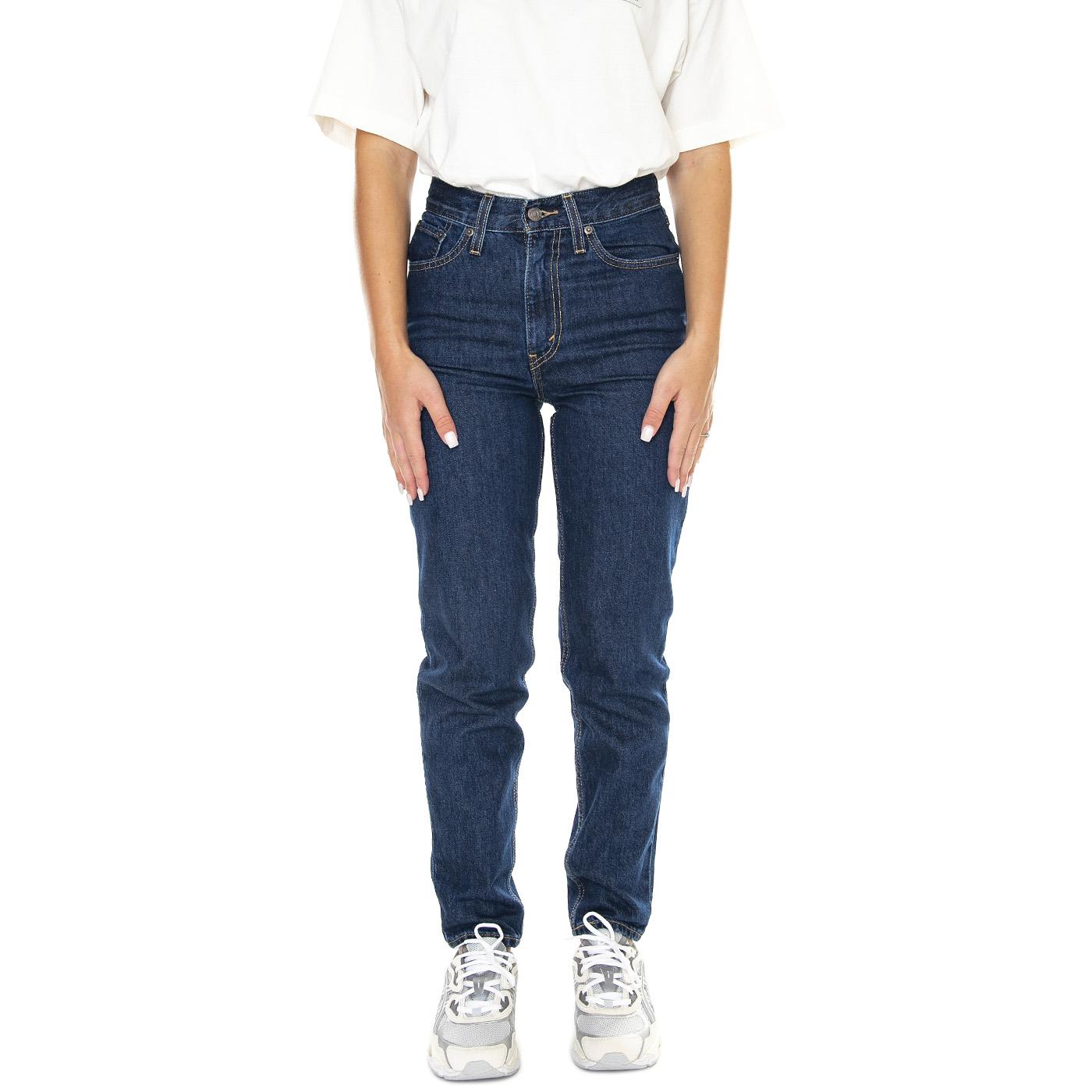 80s Mom Jean Running Errands Dark Indigo Flat Finish - Pantaloni Denim Jeans Donna Blu A3506-0008  LEVIS 