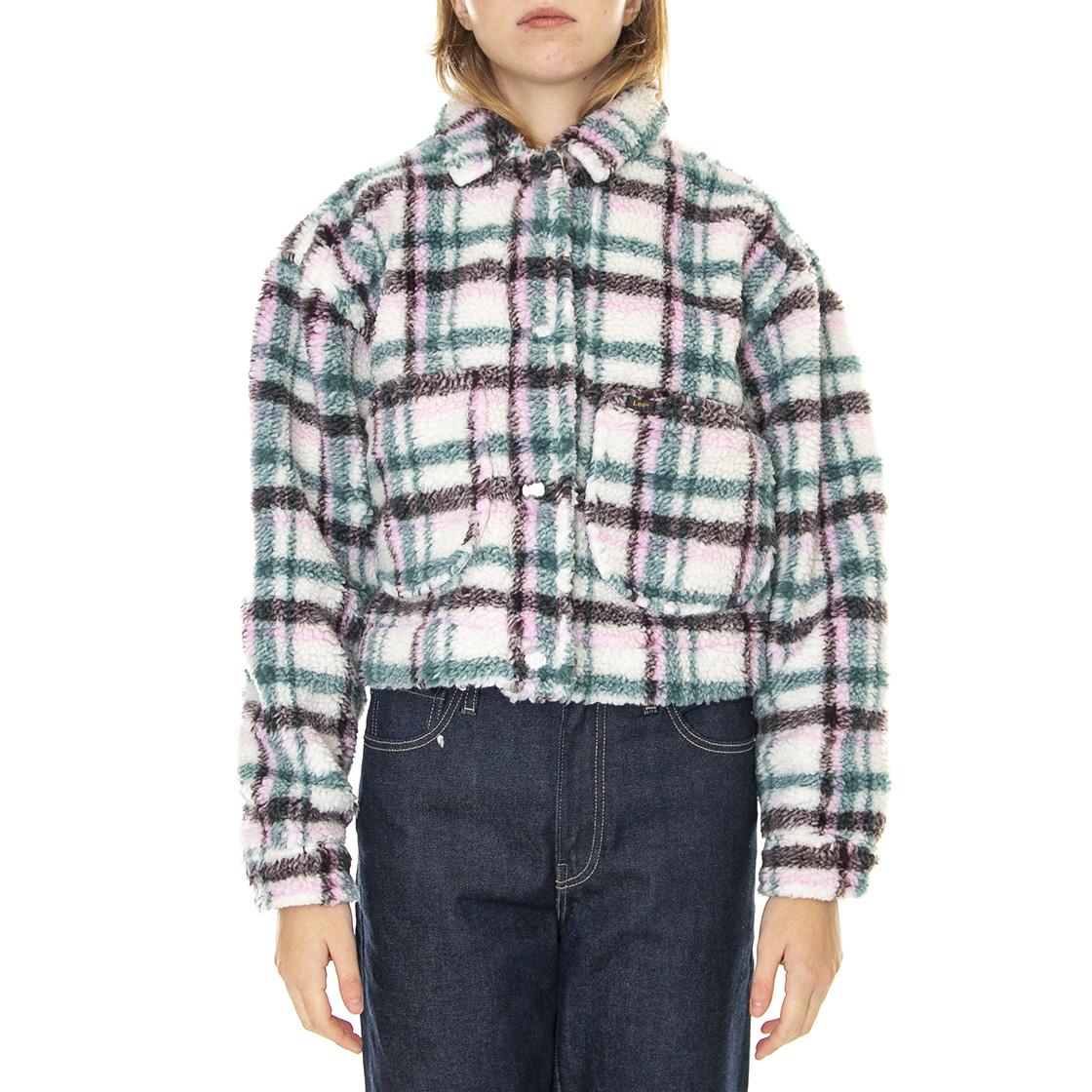 Cropped Sherpa Jacket Deep Emerald-L55GAX38 - Giacca Invernale Donna Multicolore 112320685  LEE 