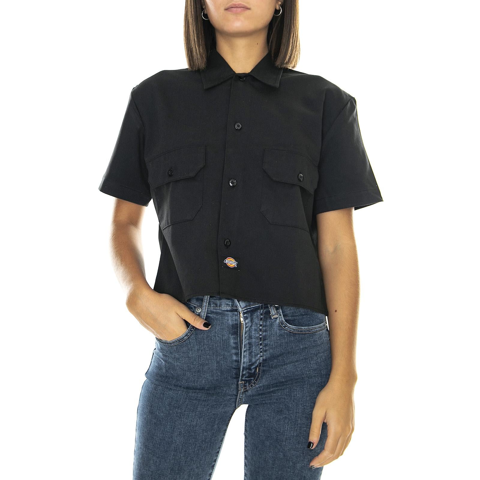 Silver Grove - Black - Camicia Mezze Maniche Donna Nera 05 300028-BK . DICKIES 