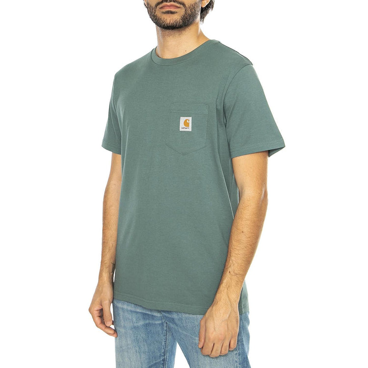 S/S Pocket T-Shirt Silver Pine - Maglietta Girocollo Uomo Verde I030434.2M2XX  CARHARTT WIP 