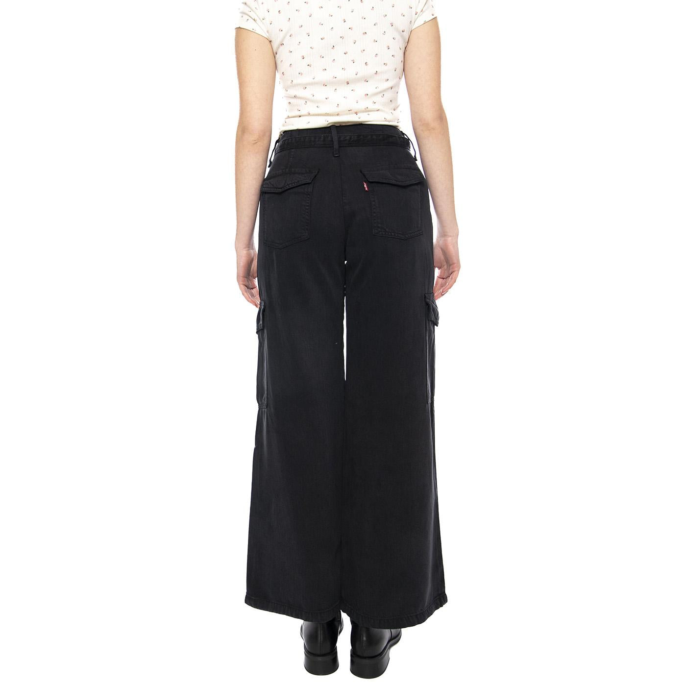 Baggy Dad Cargo - Drapey Caviar GD Black - Pantaloni Cargo Donna Neri 003IN 0003 LEVIS 