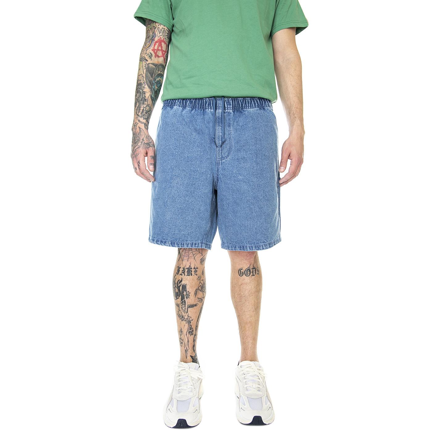 Easy Denim Carpenter Short Light Indigo - Bermuda Denim Jeans Uomo Blu 172120079-LIN  OBEY 