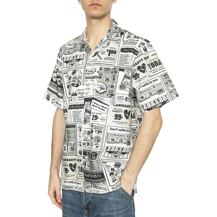 S/S Catalogue Shirt Catalogue Print, Neutral - Camicia Maniche Corte Uomo Multicolore I034548.2UEXX  CARHARTT WIP 