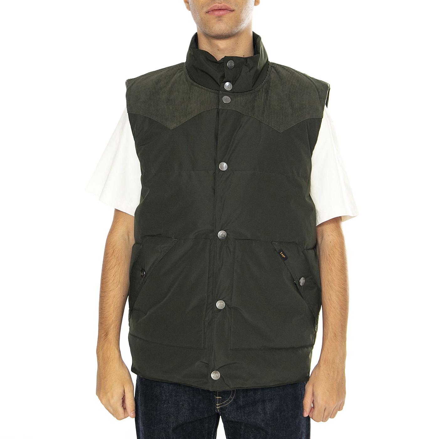 Reversible Western Puffer Olive Nig. - Giacca Smanicata Uomo Multicolore 112355686-GREEN  LEE 