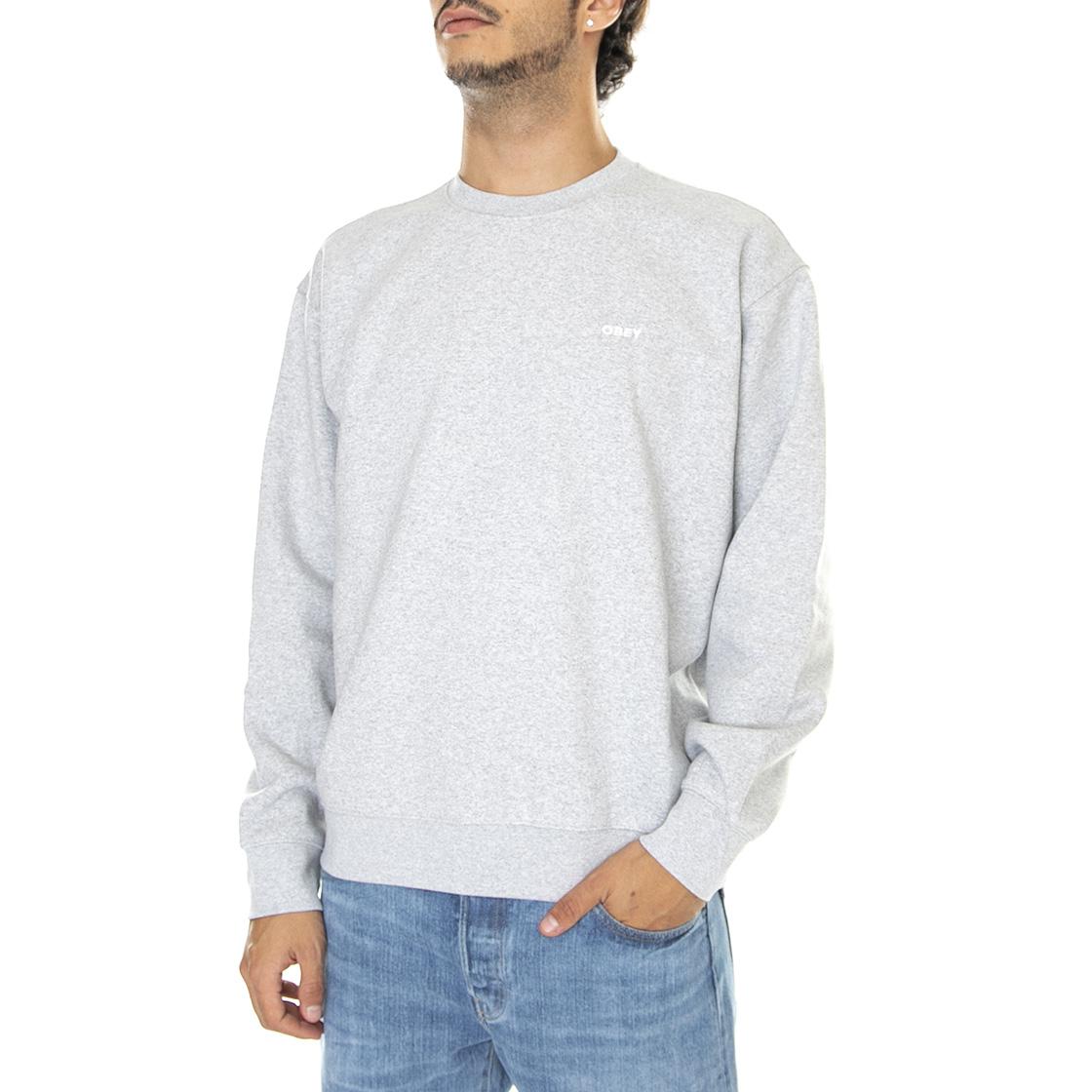 Established Works Bold Crew Fleece Ash Grey - Felpa Girocollo Uomo Grigia 112480122-AGRYe  OBEY 