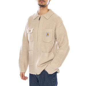 Chore Knit Jacket Fleur De Sel - Cardigan in Maglia Beige I035399.2LPXX  CARHARTT WIP 