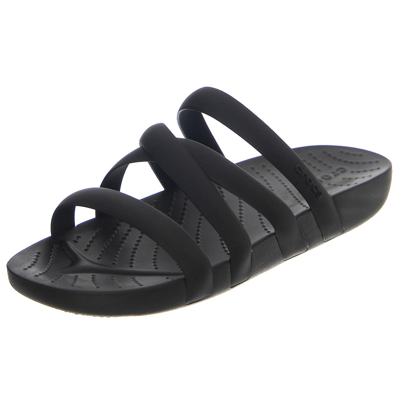 W' Crocs Splash Strappy Black - Sandali Donna Neri CR.208217-BLK  CROCS 