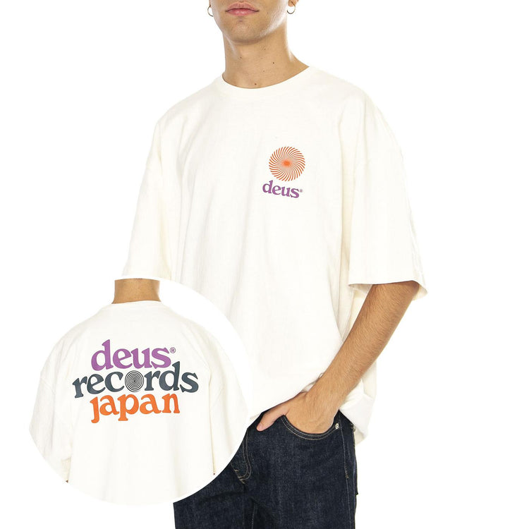 Strata Tee Vintage White - Maglietta Girocollo Uomo Beige DMF241762  DEUS EX MACHINA 