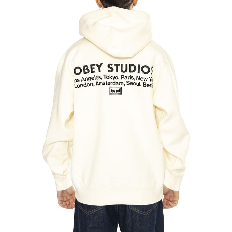 Obey Studios Hood Fleece Unbleached - Felpa Uomo Beige 112470209-UBL  OBEY 