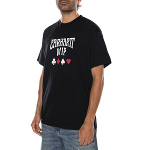 S/S DECK T-SHIRT BLACK - Maglietta Girocollo Uomo Nera I037548 89XX CARHARTT WIP 