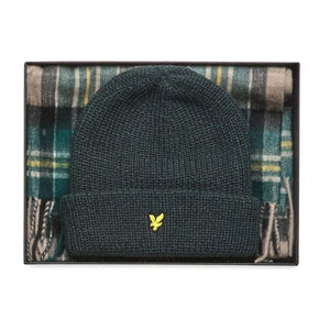 Lambswool Blend Checked Scarf Argyle Teal - Set Cappellino e Sciarpa Multicolore GF2102A-X311  LYLE & SCOTT 