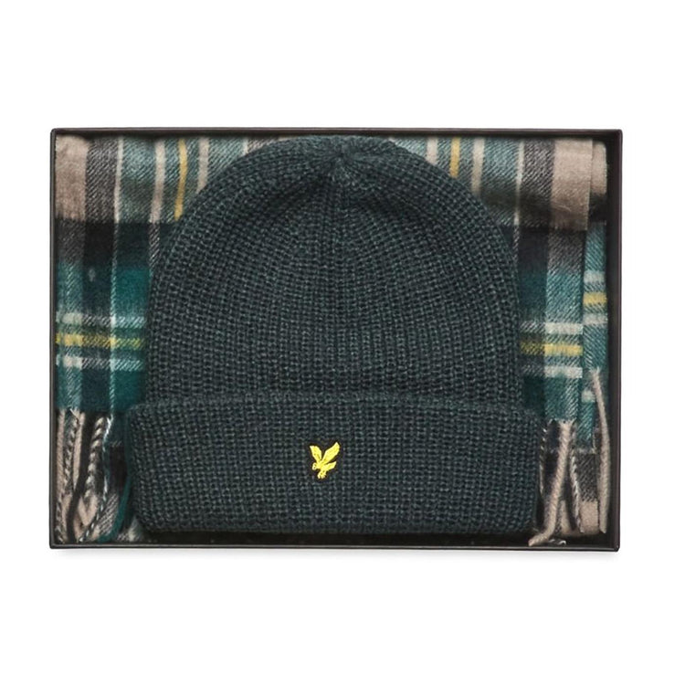 Lambswool Blend Checked Scarf Argyle Teal - Set Cappellino e Sciarpa Multicolore GF2102A-X311  LYLE & SCOTT 