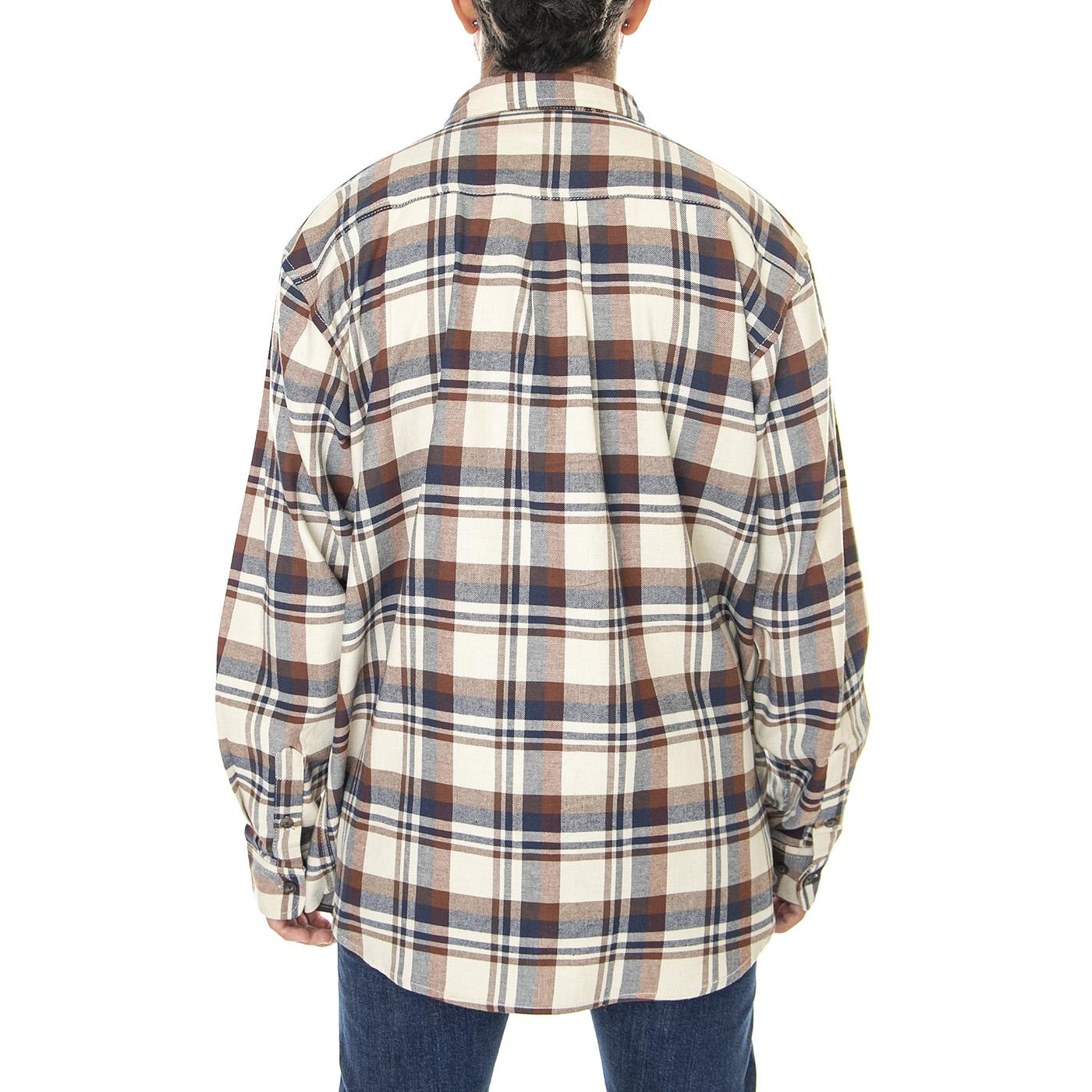Flex Flannel L/S Shirt Pelican / Ink - Camicia Uomo in Flanella Multicolore DK0A4XU6C711  DICKIES 