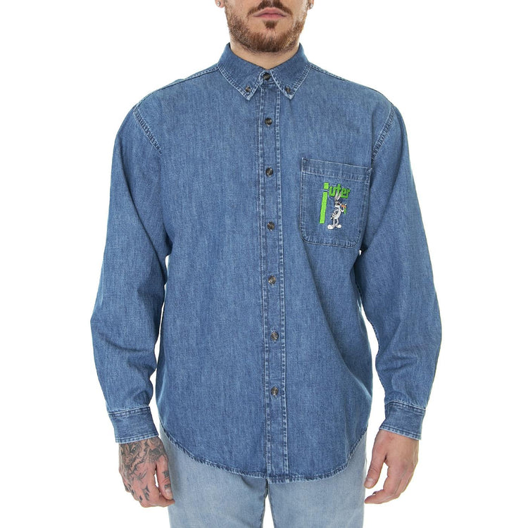 Looney Tunes Denim Shirt Light Blue - Camicia Denim Jeans Uomo Blu 23SIHR53-LIGHT BLUE  IUTER 