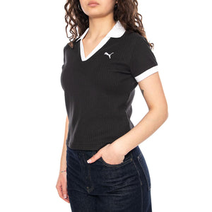 WARDROBE ESS Polo - Polo Donna Nera con Logo Puma 635395 01 PUMA 